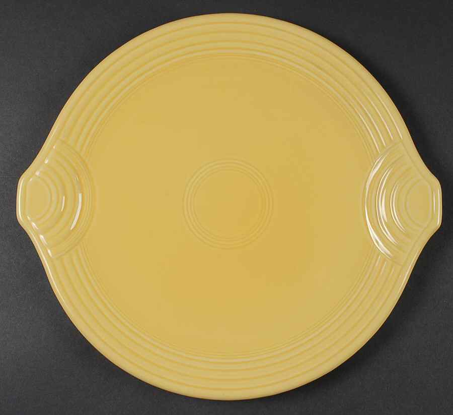 Fiesta Sunflower (Intro 2001) Handled Cake Plate by Homer Laughlin -1