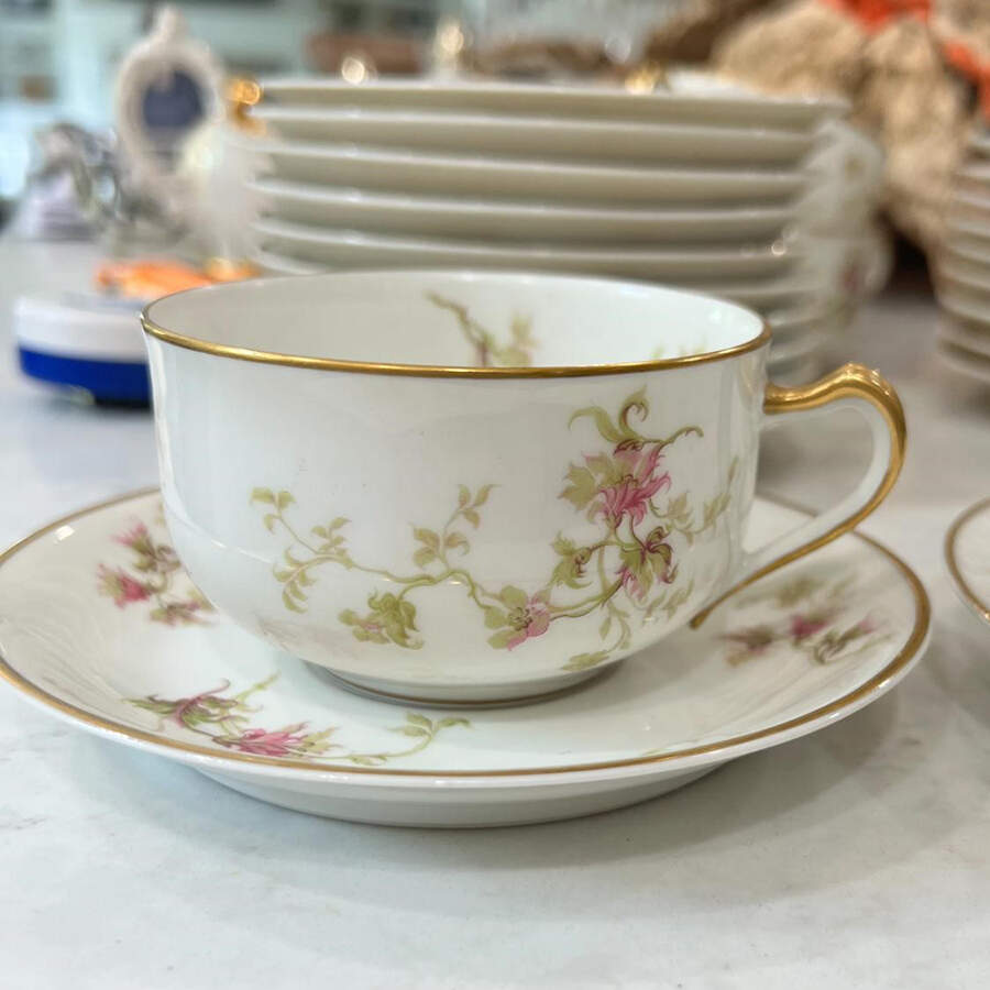 Schleiger 256 Flat Cup & Saucer Set by Haviland-1