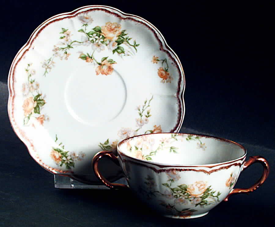 Schleiger 261p Flat Bouillon Cup & Saucer by Haviland-1