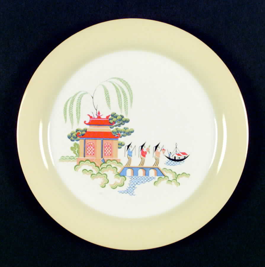 Chinese Willow (Swing Shape) Dinner Plate by Homer Laughlin -1
