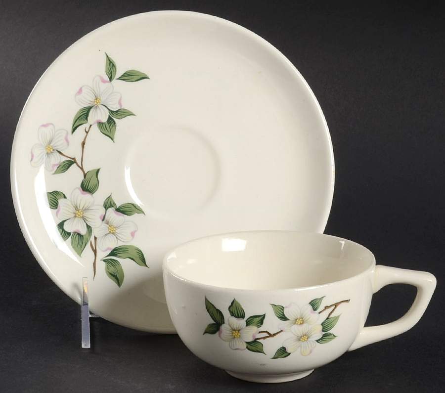HAR79 Flat Cup & Saucer Set by Harker-1