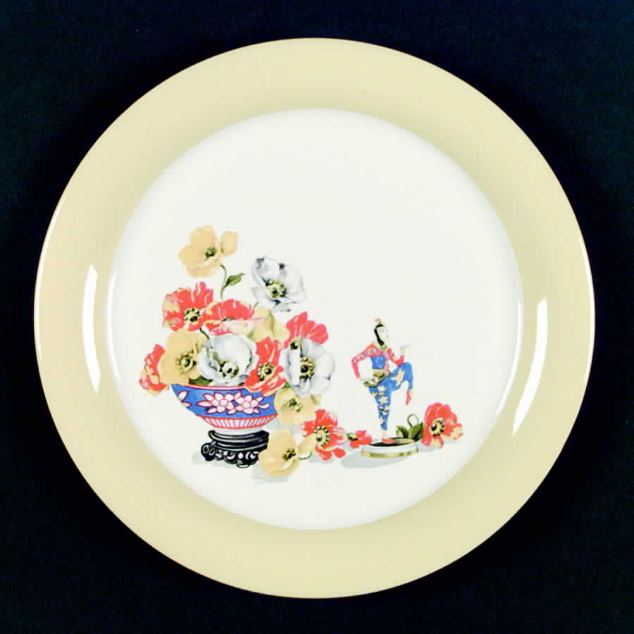 Organdy Pastels Dinner Plate by Homer Laughlin -1