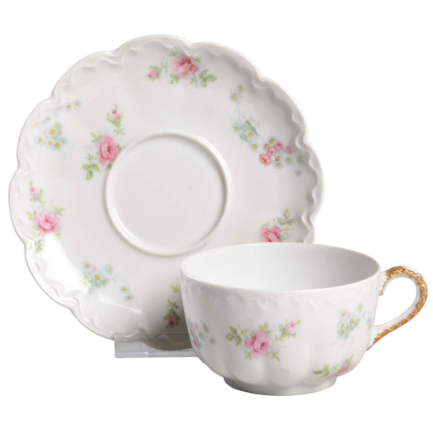 Schleiger 329 Flat Cup & Saucer Set by Haviland-1