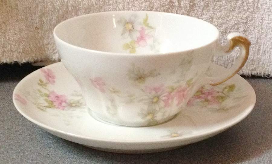Schleiger 331d Flat Cup & Saucer Set by Haviland-1