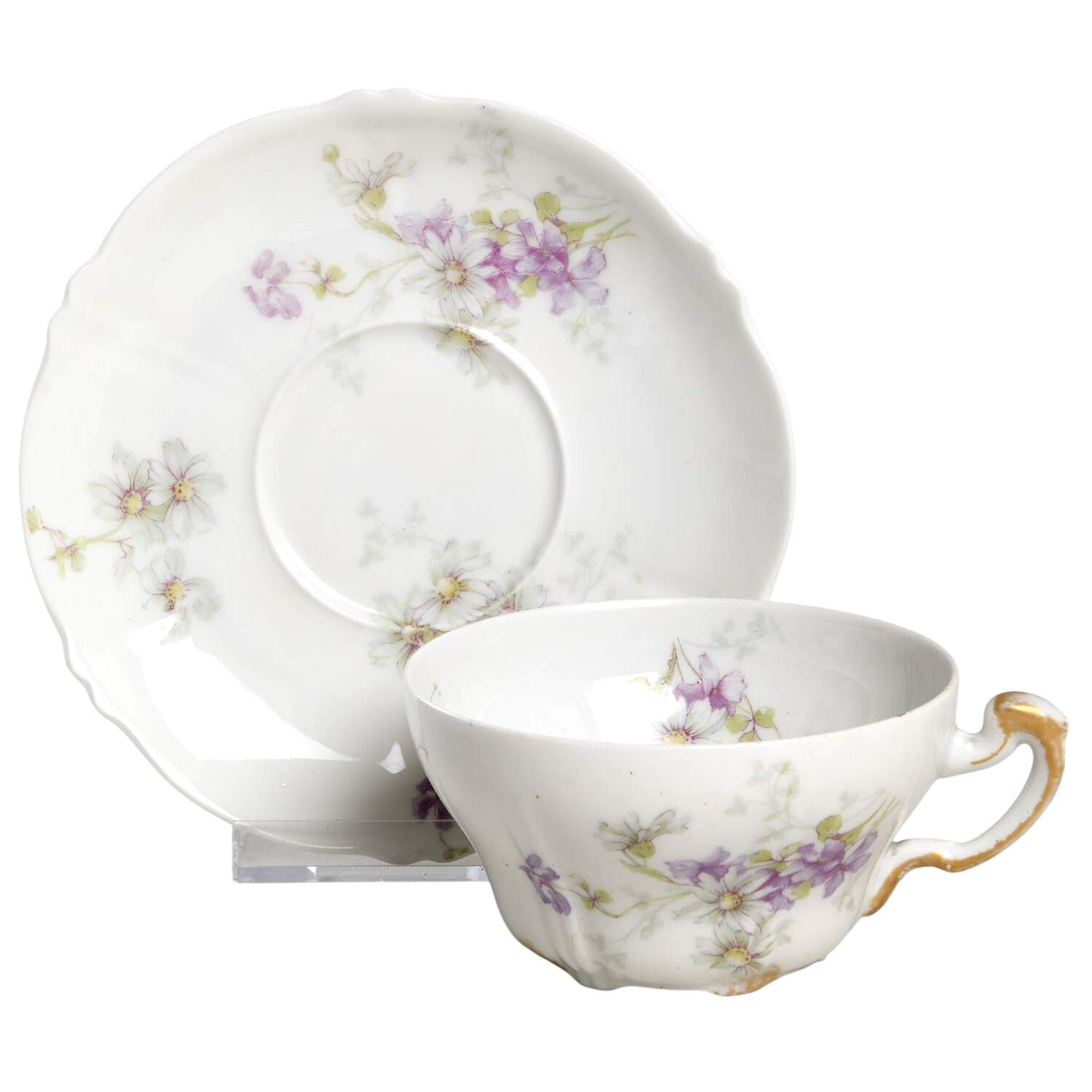 Schleiger 331G Flat Cup & Saucer Set by Haviland-1
