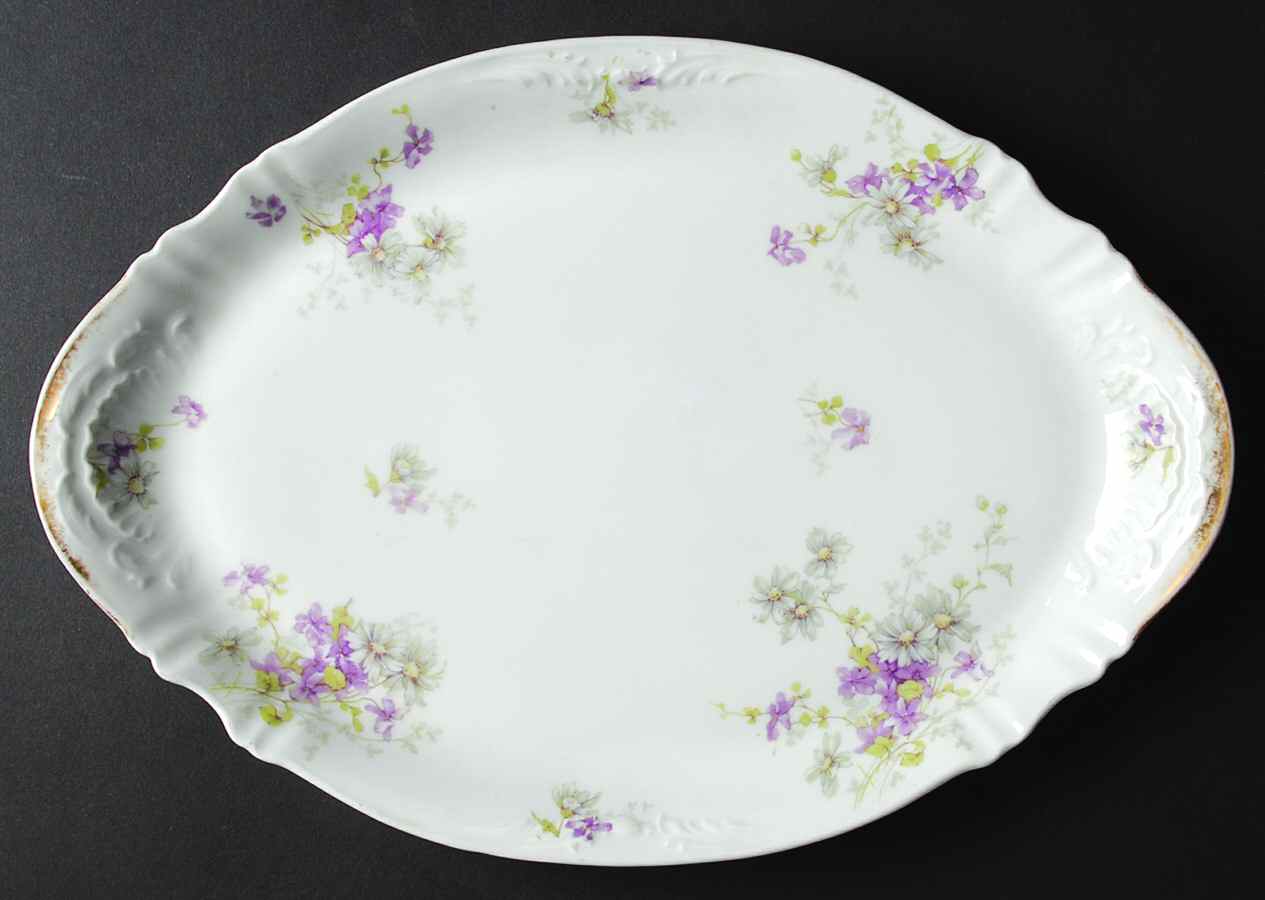 Schleiger 331G 13" Oval Serving Platter by Haviland-1