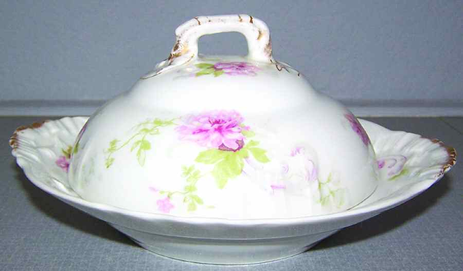 Schleiger 335c Round Covered Butter with Strainer by Haviland-1