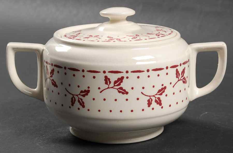 Oakleaf Sugar Bowl & Lid by Homer Laughlin -1