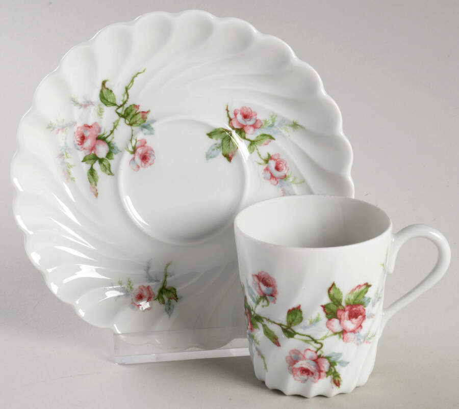 Julia (Blue Backstamp) Flat Demitasse Cup & Saucer Set by Haviland-1