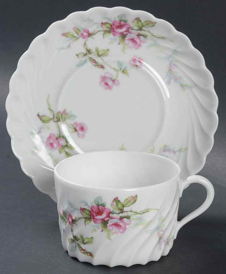 Julia (Blue Backstamp) Flat Cup & Saucer Set by Haviland-1