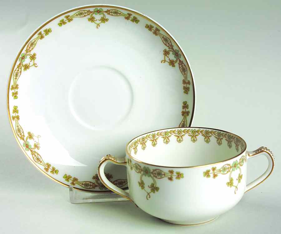 Schleiger 771b Flat Bouillon Cup & Saucer by Haviland-1