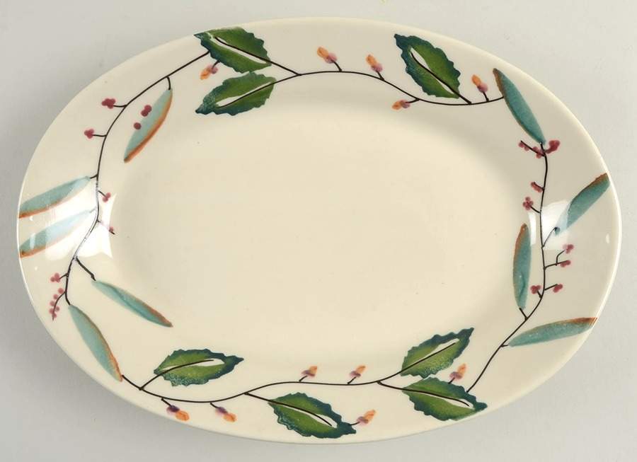Mistletoe 12" Oval Serving Platter by Hartstone-1
