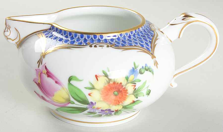 Printemps Blue Border Creamer by Herend-1
