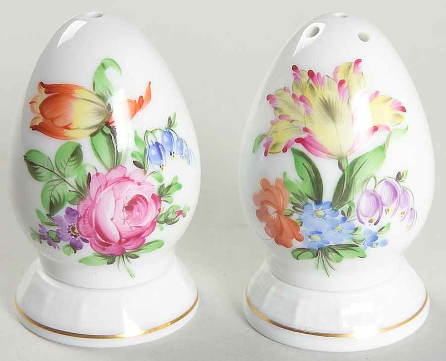 Printemps Blue Border Salt & Pepper Set by Herend-1