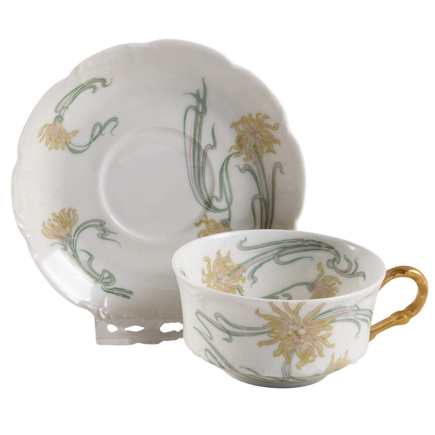 Schleiger 492h Flat Cup & Saucer Set by Haviland-1