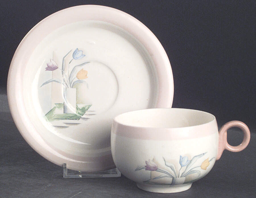 International Footed Cup & Saucer Set by Homer Laughlin -1