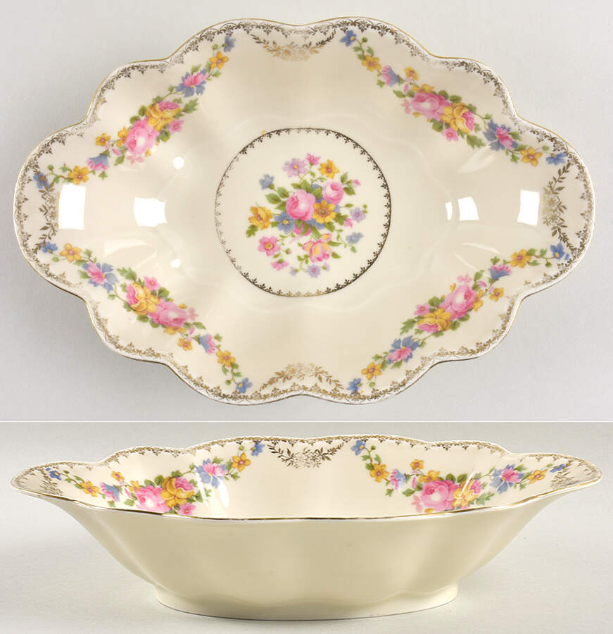 HWC12 9" Oval Vegetable Bowl by HW (Germany, Czech)-1