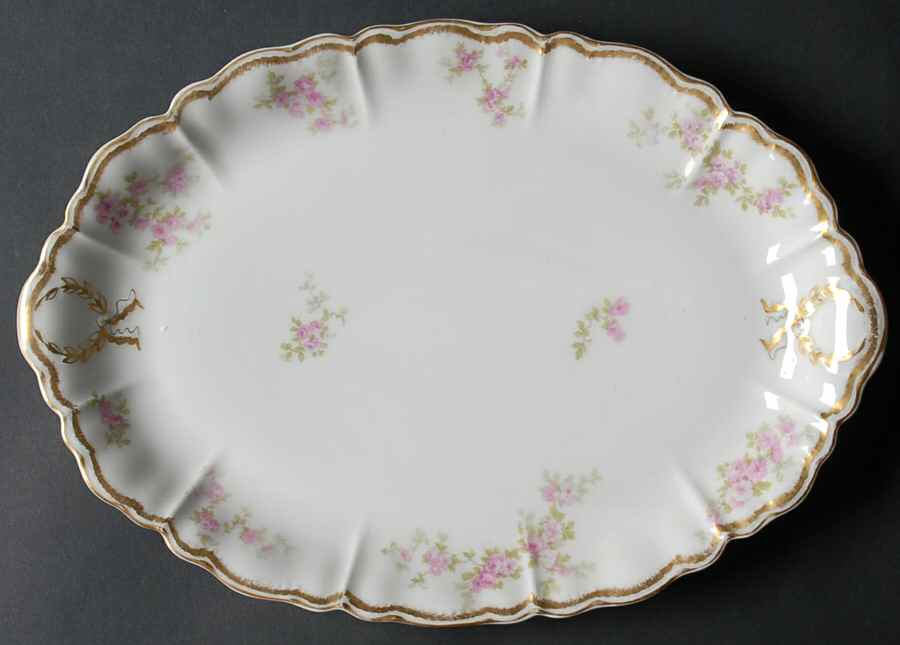 Schleiger 1131D 12" Oval Serving Platter by Haviland-1