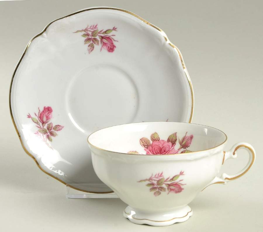 Briar Rose Footed Cup & Saucer Set by Hutschenreuther-1
