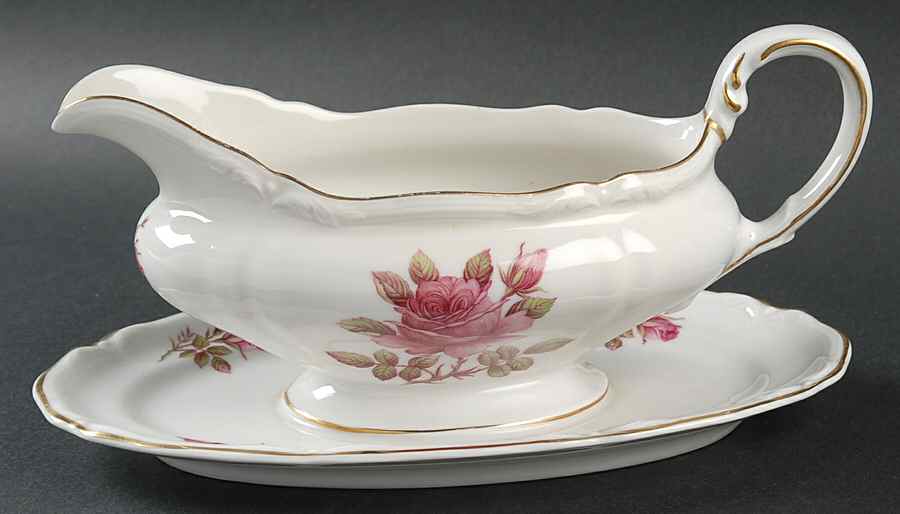 Briar Rose Gravy Boat with Attached Underplate by Hutschenreuther-1