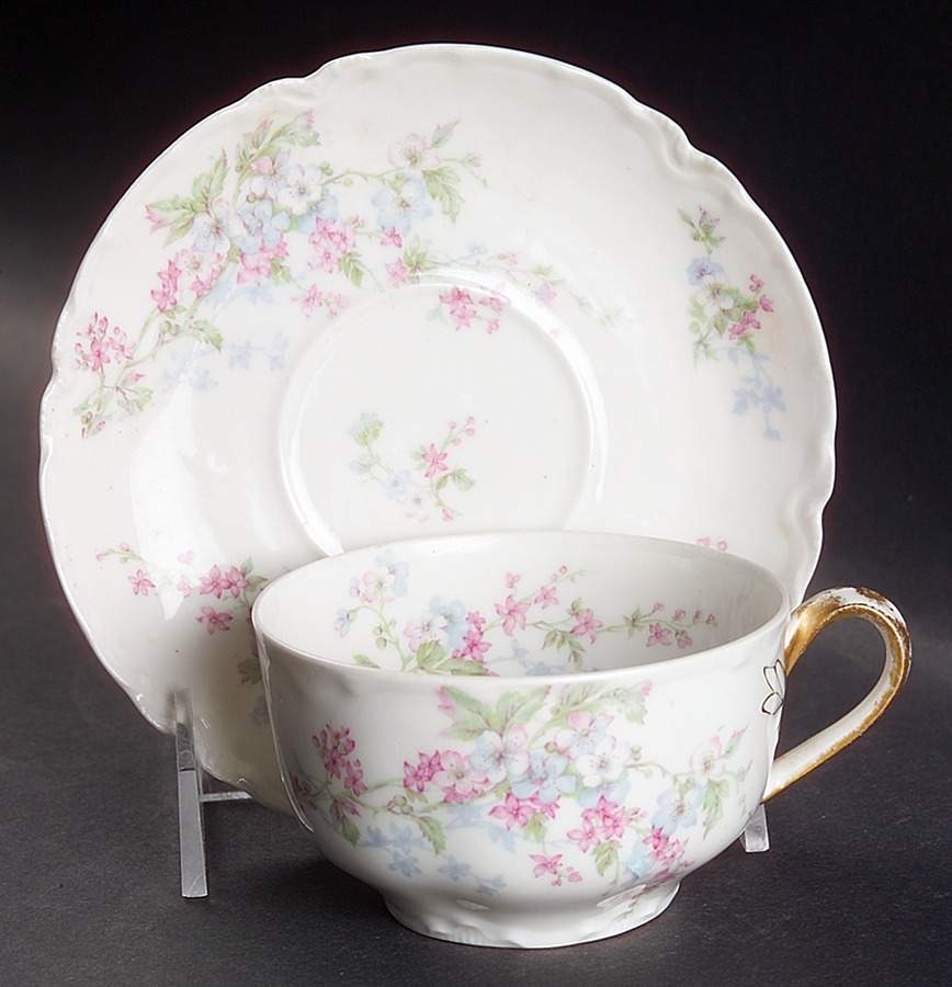 Schleiger 455b Flat Cup & Saucer Set by Haviland-1