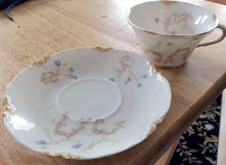 Schleiger 463 Flat Cup & Saucer Set by Haviland-1