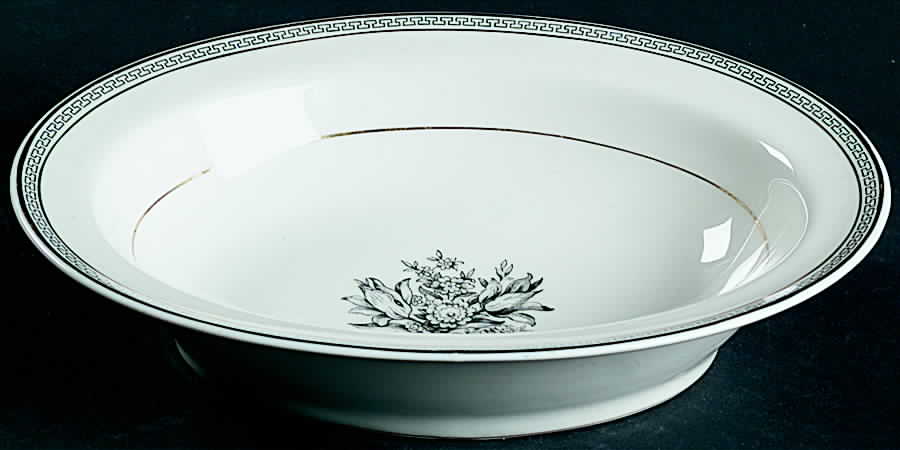 Greek Key 9" Oval Vegetable Bowl by Haviland-1