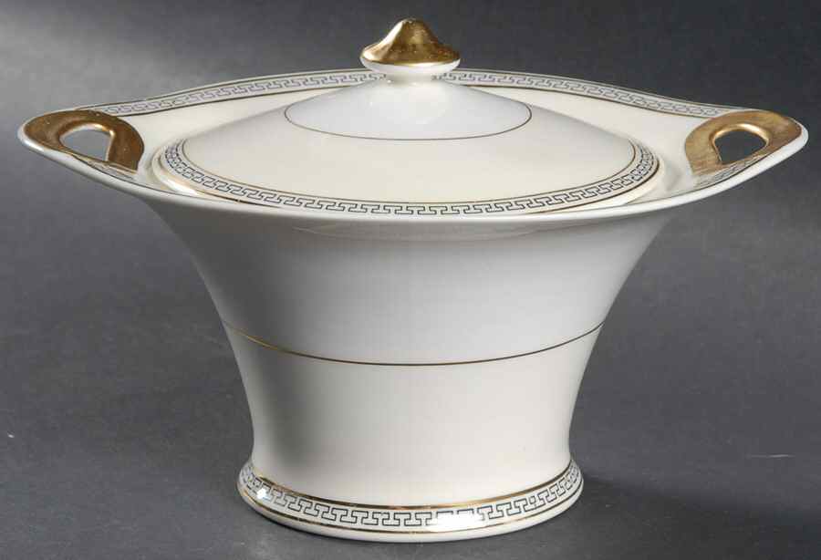 Greek Key Sugar Bowl & Lid by Haviland-1