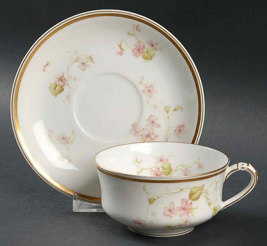 Schleiger 473c Flat Cup & Saucer Set by Haviland-1
