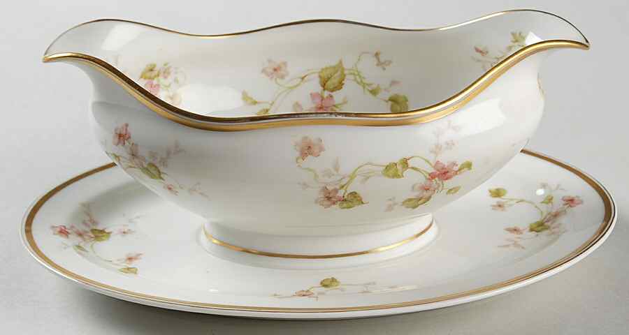 Schleiger 473c Gravy Boat with Attached Underplate by Haviland-1