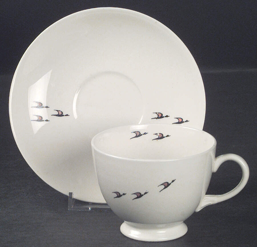 HLC1944 Footed Cup & Saucer Set by Homer Laughlin -1