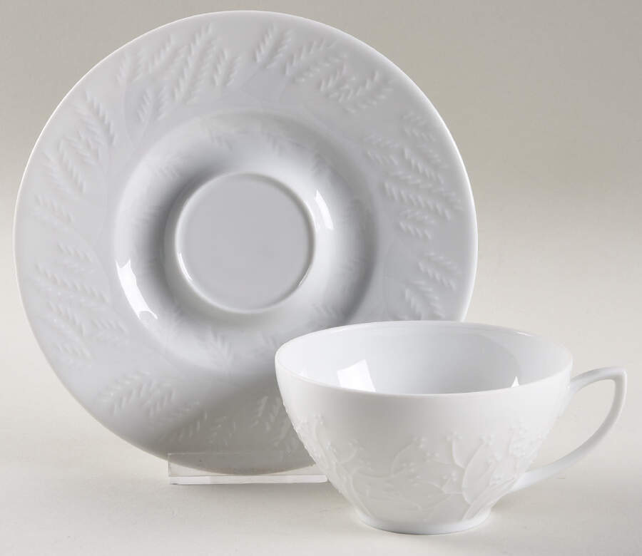 Provence Blanc Flat Cup & Saucer Set by Haviland-1