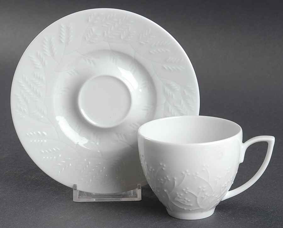 Provence Blanc Flat Demitasse Cup & Saucer Set by Haviland-1