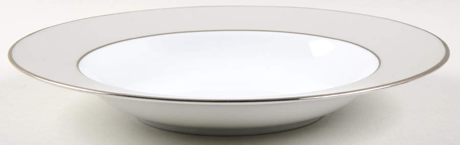 Clair de Lune (No Arches, Gray Matte Rim) Large Rim Soup Bowl by Haviland-1