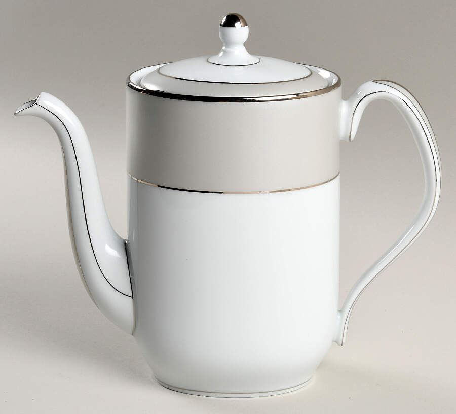 Clair de Lune (No Arches, Gray Matte Rim) Coffee Pot & Lid by Haviland-1