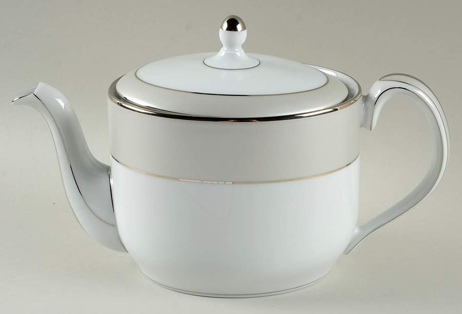 Clair de Lune (No Arches, Gray Matte Rim) Teapot & Lid by Haviland-1