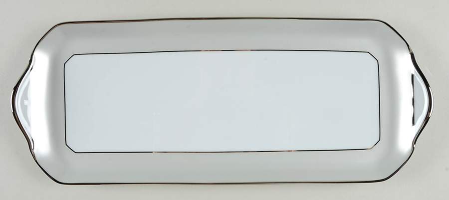 Clair de Lune (No Arches, Gray Matte Rim) Oblong Cake Plate by Haviland-1