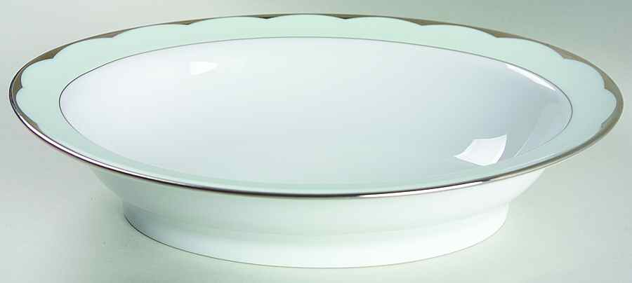 Illusion Celadon (Menthe) 9" Oval Vegetable Bowl by Haviland-1