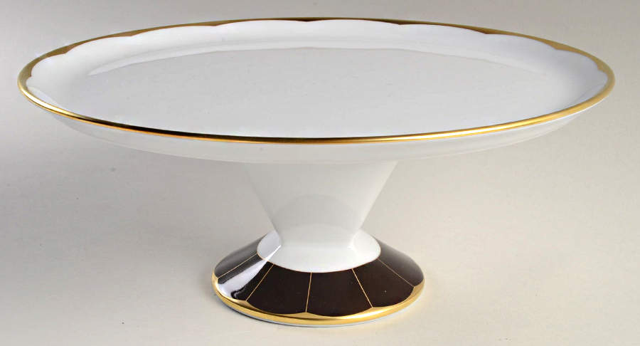 Illusion Chocolat 12" Diameter Pedestal Cake Stand by Haviland-1
