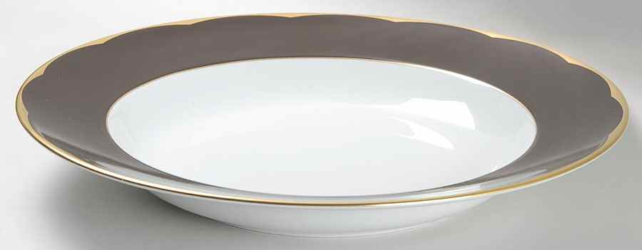 Illusion Chocolat Deep Round Platter by Haviland-1