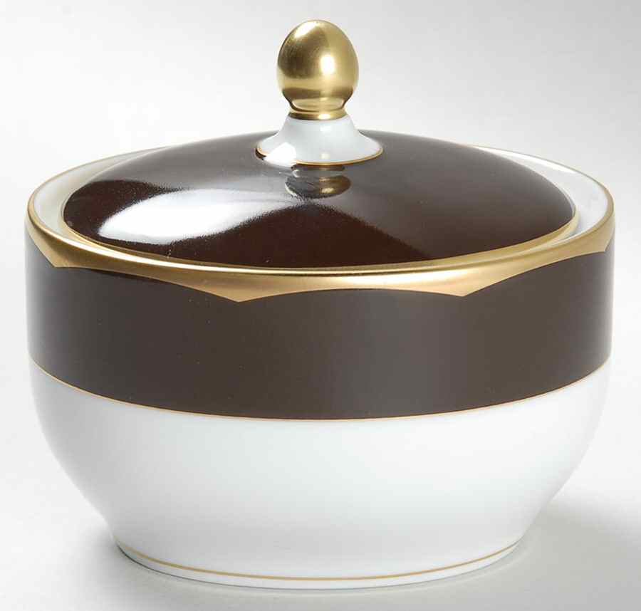 Illusion Chocolat Sugar Bowl & Lid by Haviland-1
