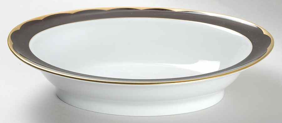 Illusion Chocolat 9" Oval Vegetable Bowl by Haviland-1