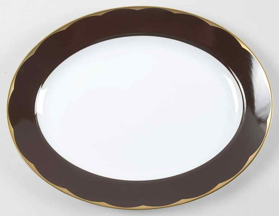Illusion Chocolat 13" Oval Serving Platter by Haviland-1
