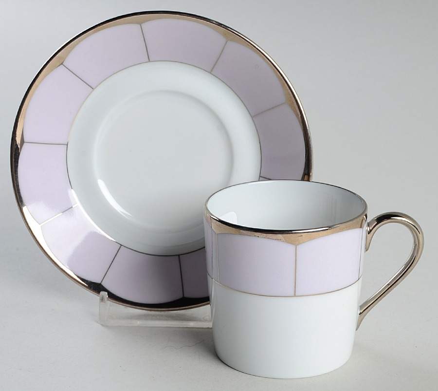 Illusion Lavender (Lavande) Flat Demitasse Cup & Saucer Set by Haviland-1