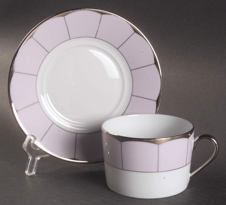 Illusion Lavender (Lavande) Flat Cup & Saucer Set by Haviland-1