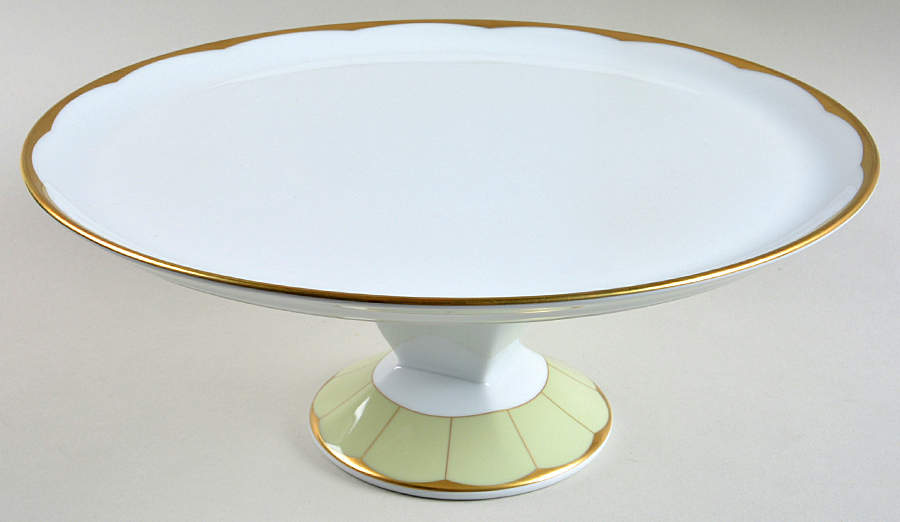 Illusion Endive (Anis) 12" Diameter Pedestal Cake Stand by Haviland-1