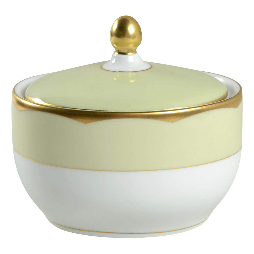 Illusion Endive (Anis) Sugar Bowl & Lid by Haviland-1