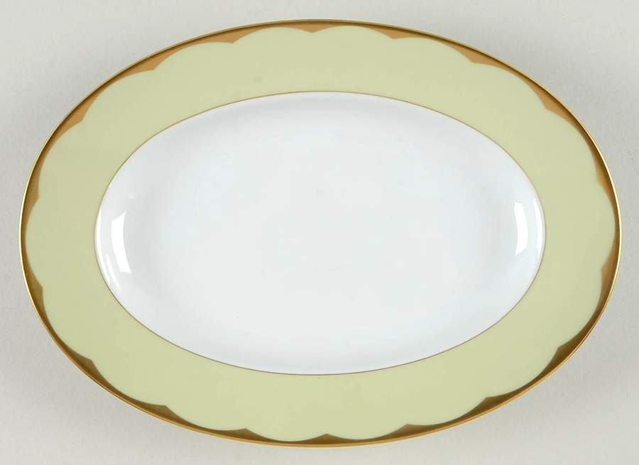 Illusion Endive (Anis) Pickle Dish by Haviland-1