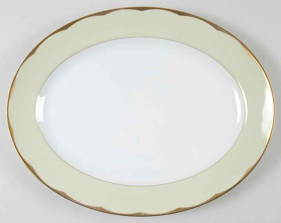 Illusion Endive (Anis) 13" Oval Serving Platter by Haviland-1