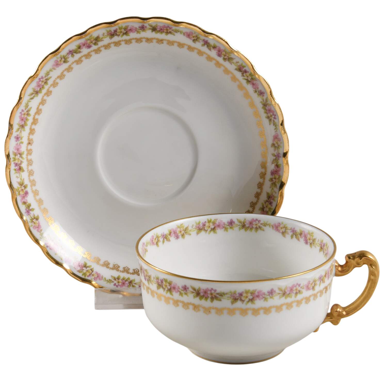 Schleiger 524c Flat Cup & Saucer Set by Haviland-1